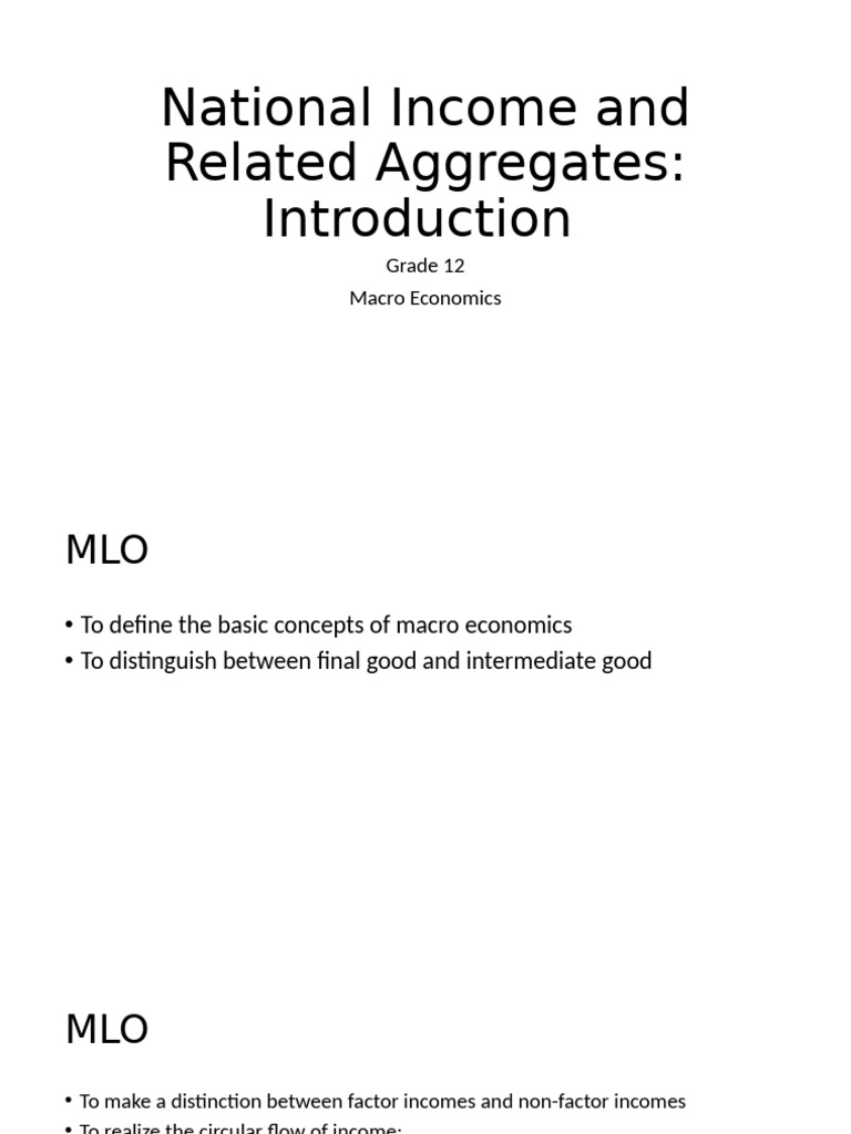 National Income and Related Aggregates Intro | PDF | Cost Of Living ...