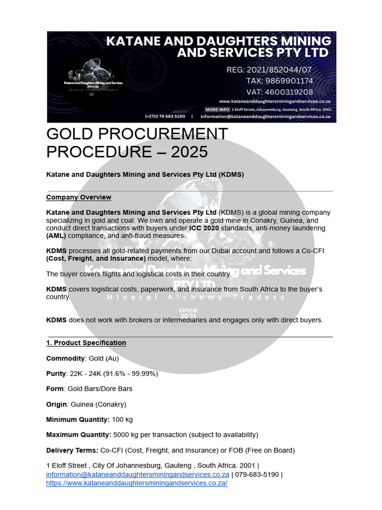 Gold Procedure Document 2025 | PDF | Letter Of Credit | Business