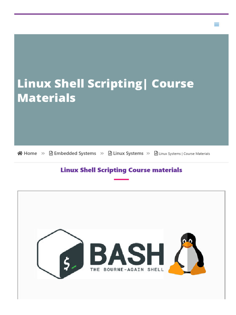Linux Shell Scripting Course Overview | PDF | Linux | Command Line ...