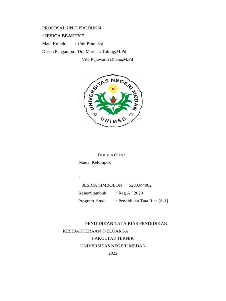 Proposal Usaha Kecantikan Jesica Beauty | PDF