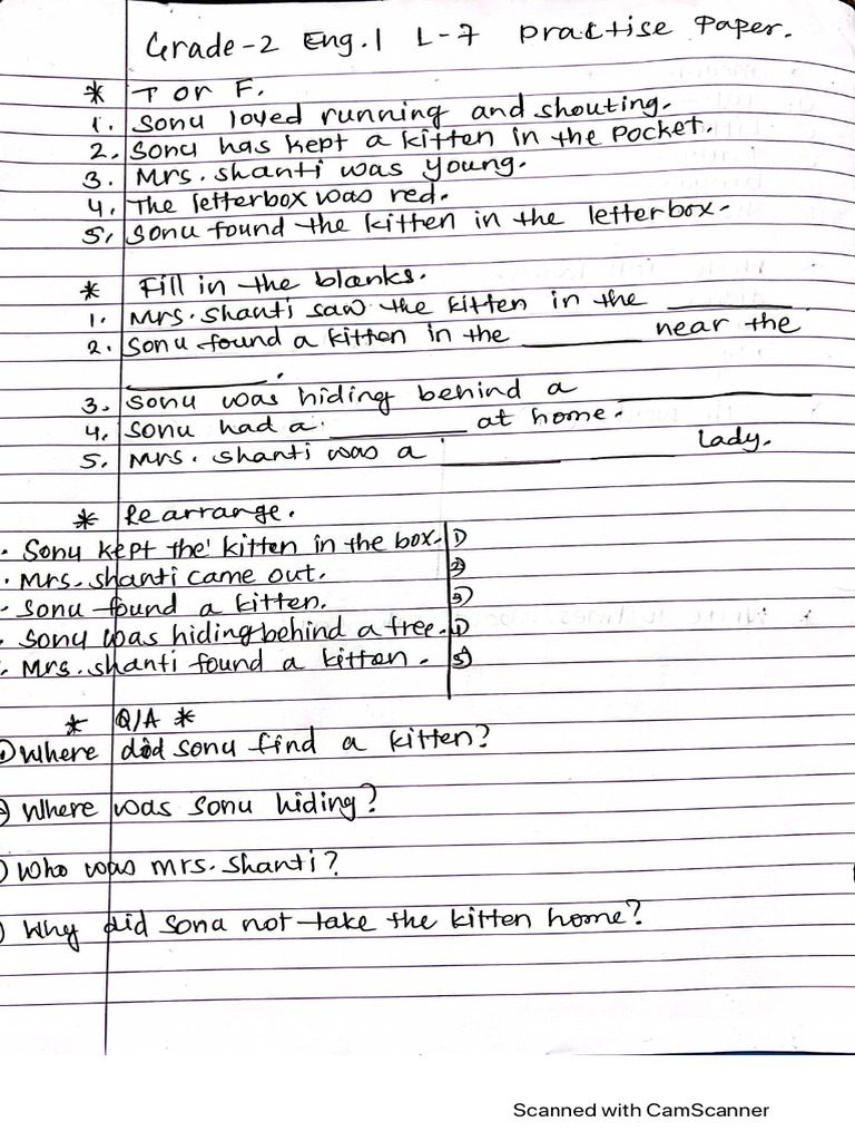 class 2 english lesson 7 pdf