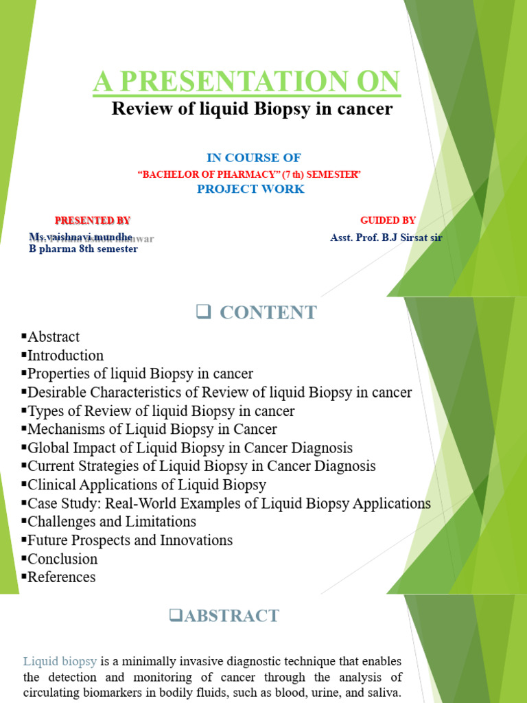 Liquid Biopsy: Innovations in Cancer Care | PDF | Biopsy | Cancer