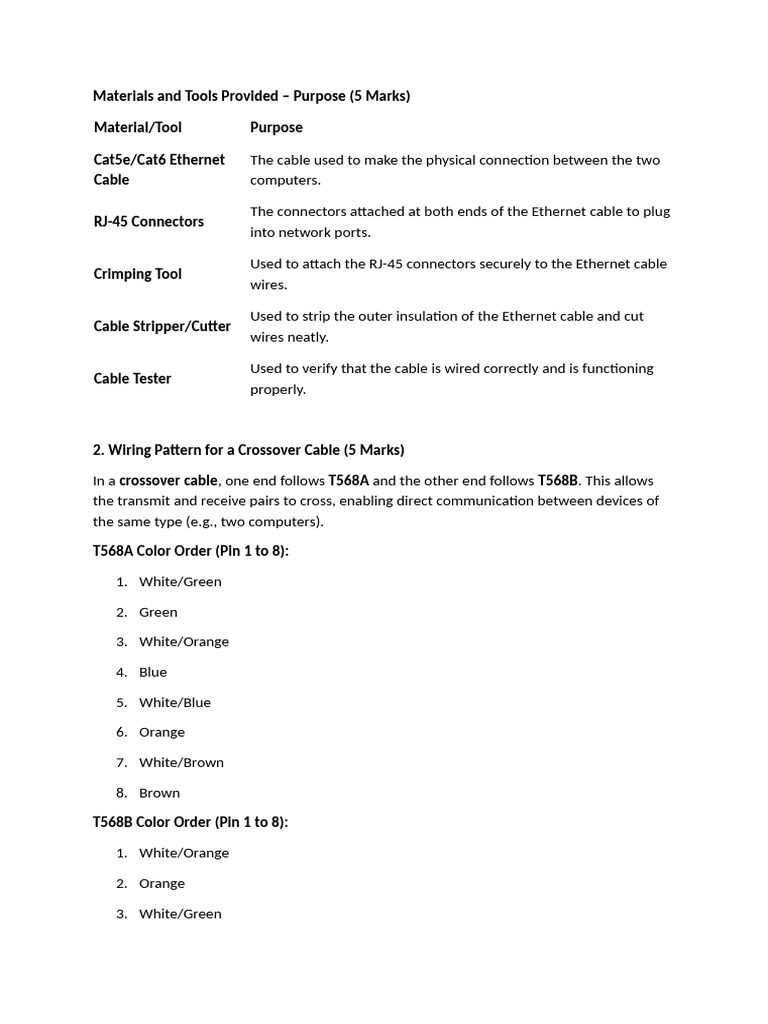 Crossover Cable Creation Guide | PDF | Electrical Connector | Computer ...
