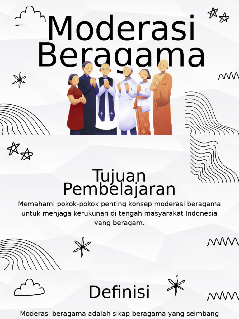 Moderasi Beragama Presentasi Interaktif Hitam Putih Ilustrasi | PDF