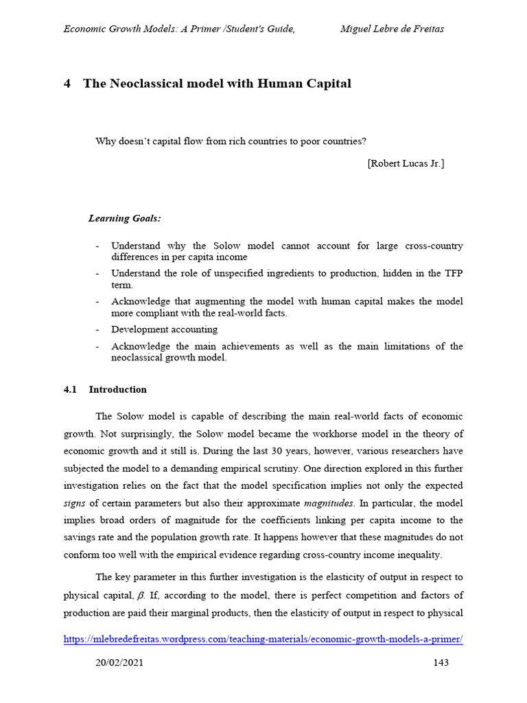 Human Capital | PDF | Economic Growth | Production Function