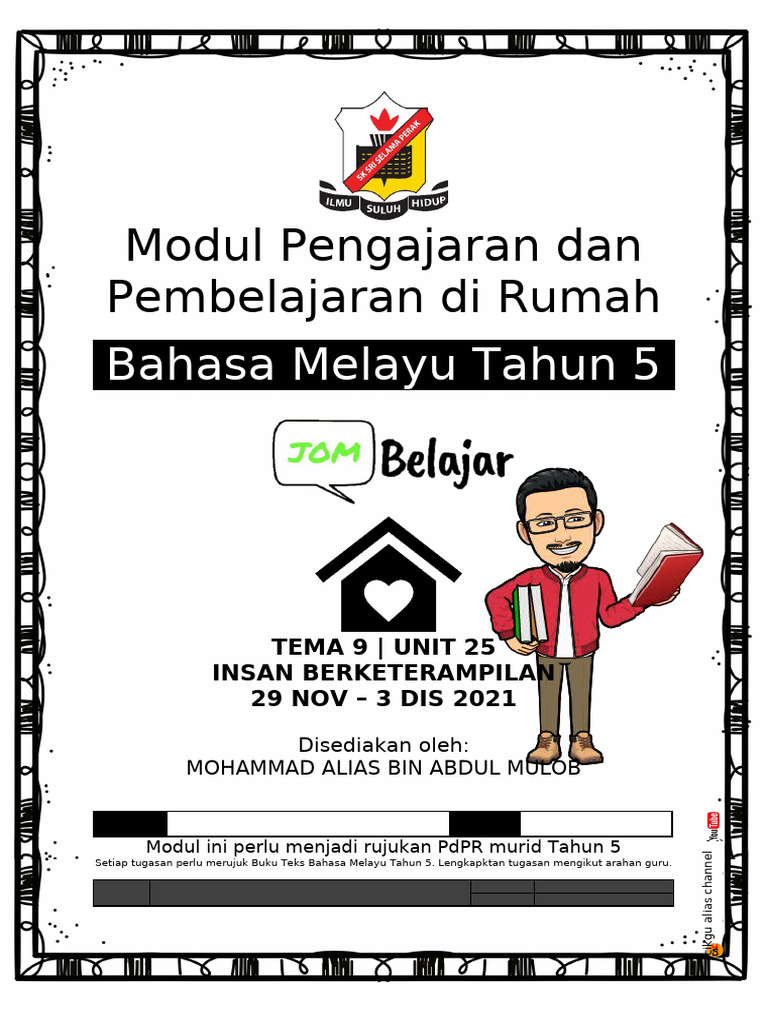 Modul PDPR Bahasa Melayu Tahun 5 - Unit 25 | PDF