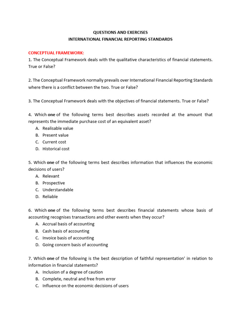 IFRS Questions and Exercises Guide | PDF | Deferred Tax | Depreciation