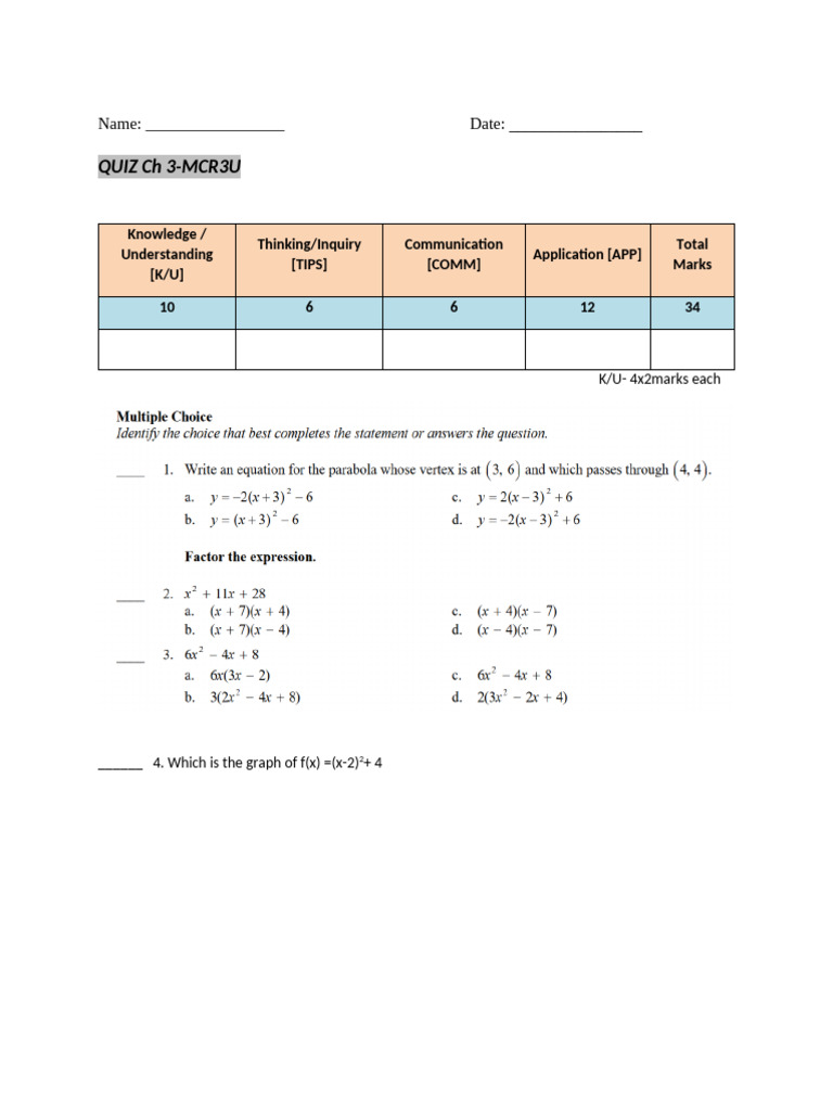 TEST CH 3 | PDF