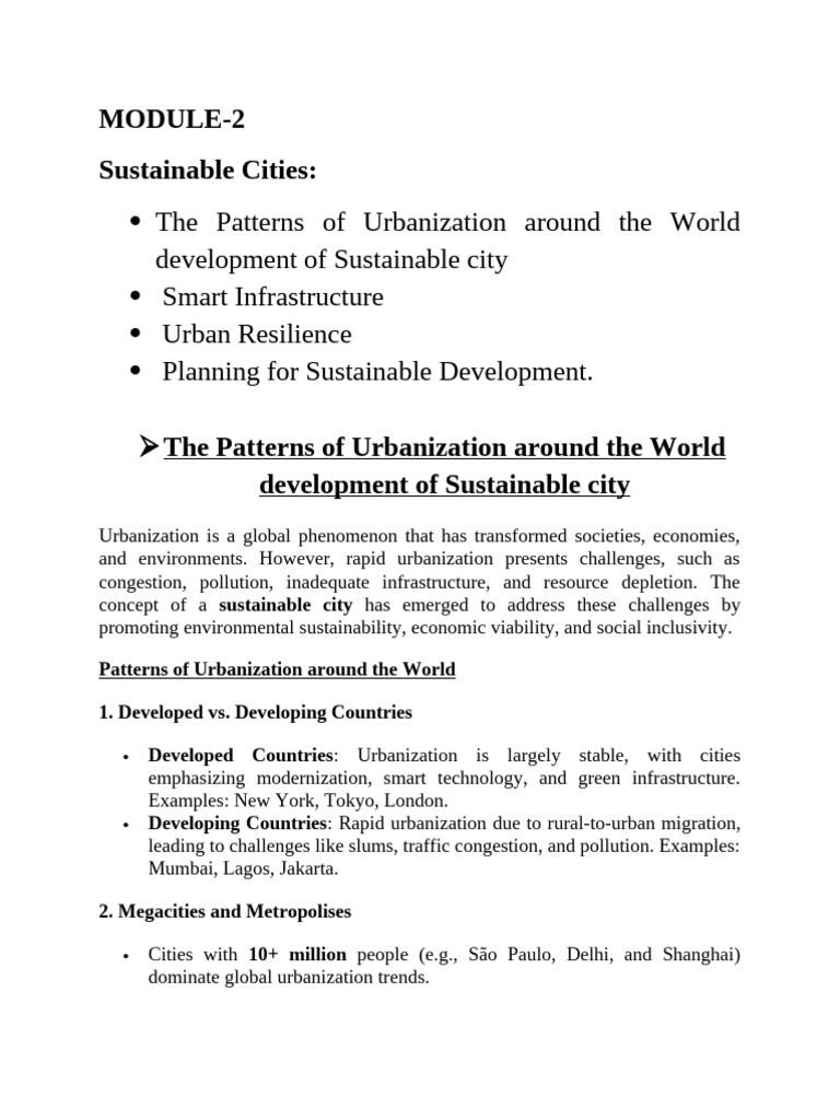 Global Urbanization and Sustainable Cities | PDF | Sustainable City ...