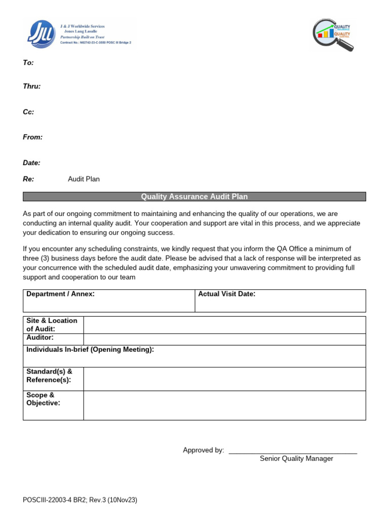 Posciii-22003-4 Br2 Rev.3 Audit Plan | PDF