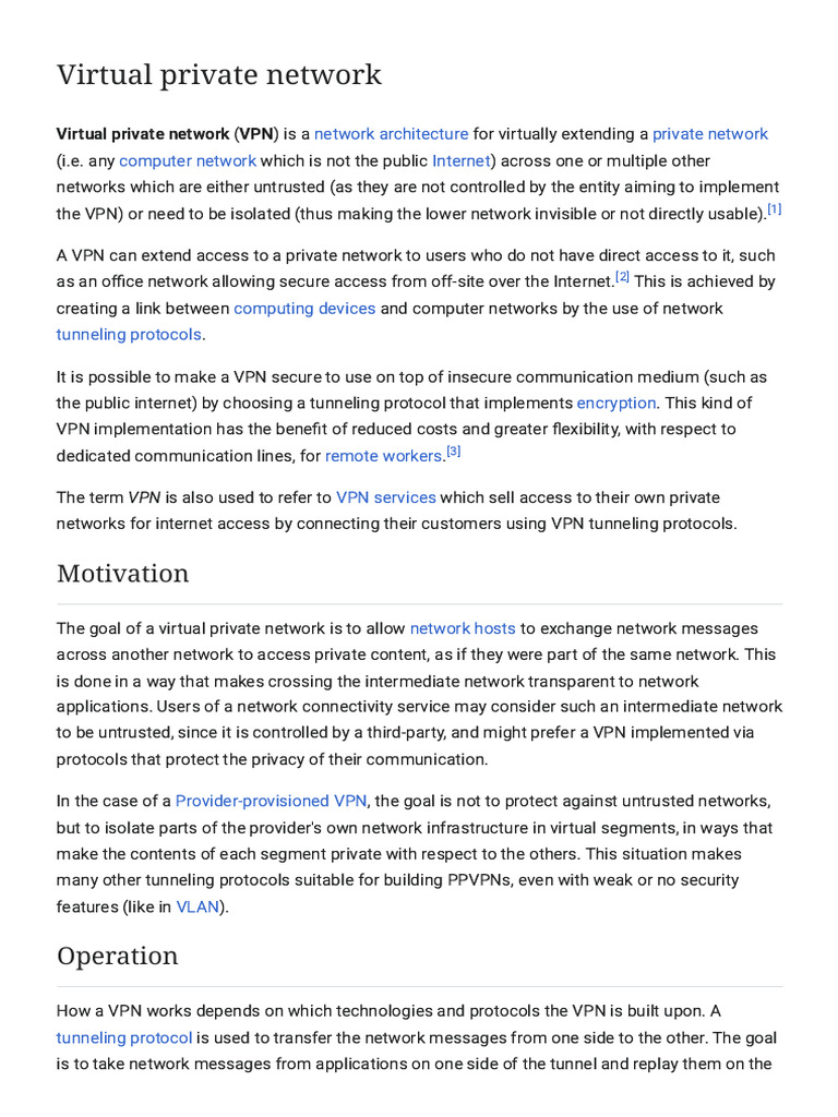 Virtual Private Network - Wikipedia | PDF | Virtual Private Network ...