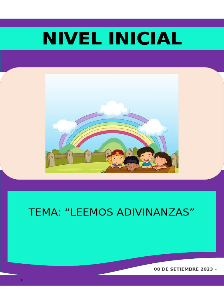 Adivinanzas para Niños de Inicial | PDF | Aprendizaje | Información