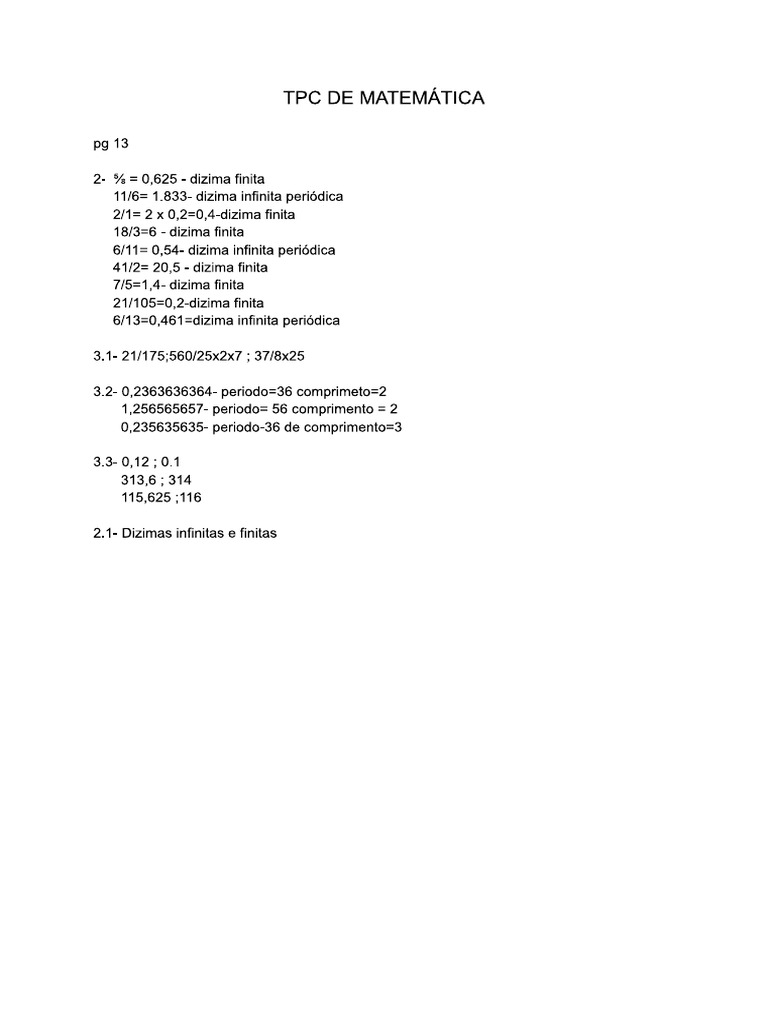 TPC de Matemática | PDF