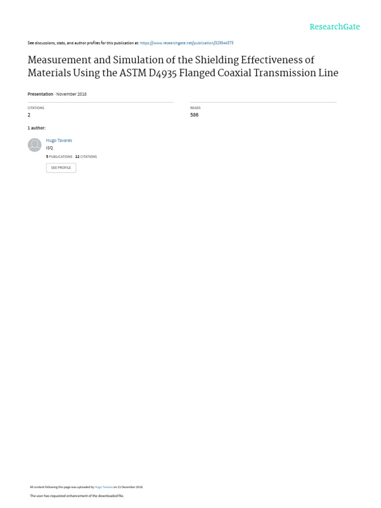 Shielding Effectiveness Measurement Techniques | PDF | Transmission ...