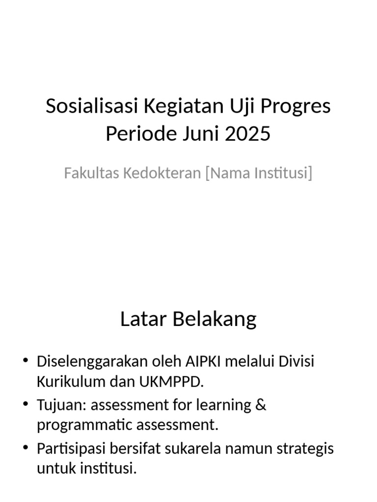 Sosialisasi Uji Progres AIPKI 2025 | PDF