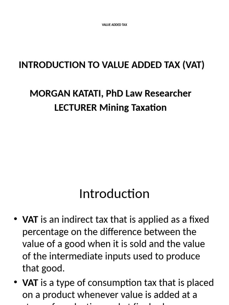 Understanding Value Added Tax (VAT) | PDF | Value Added Tax | Taxes