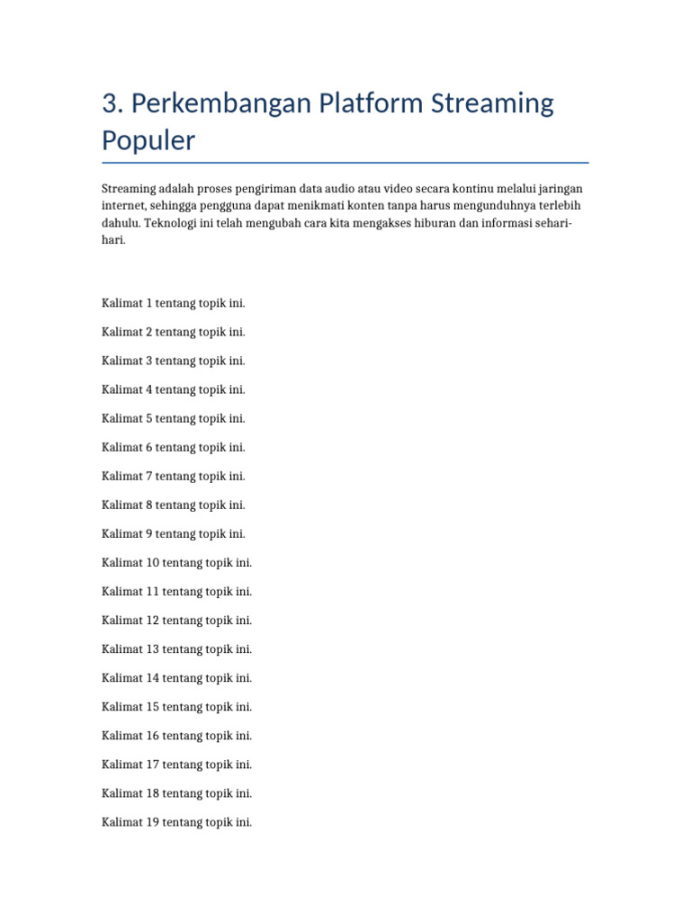 3 Perkembangan Platform Streaming Populer | PDF