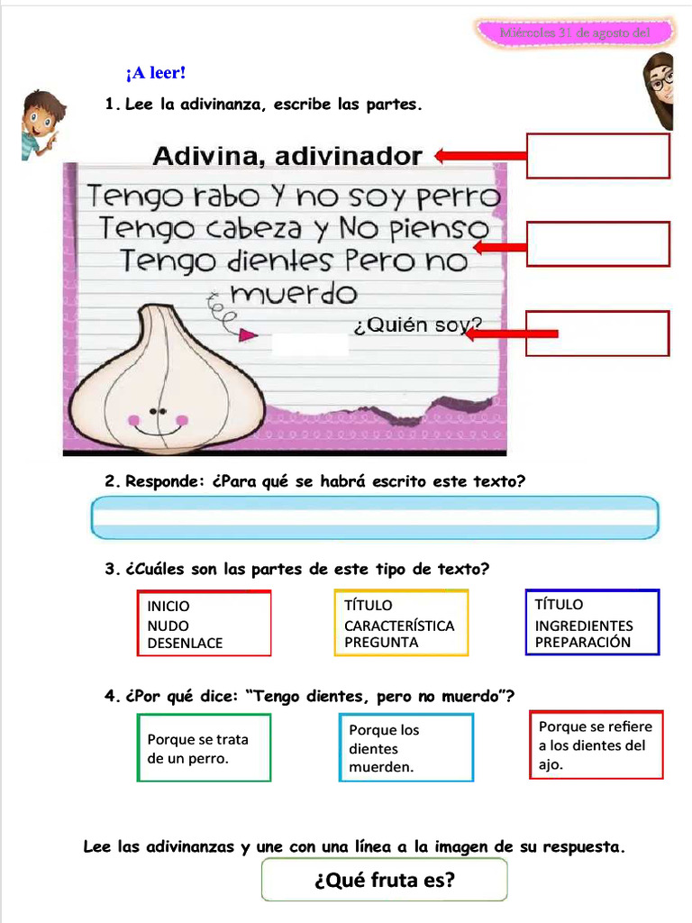Adivinanzas para Tercer Grado | PDF