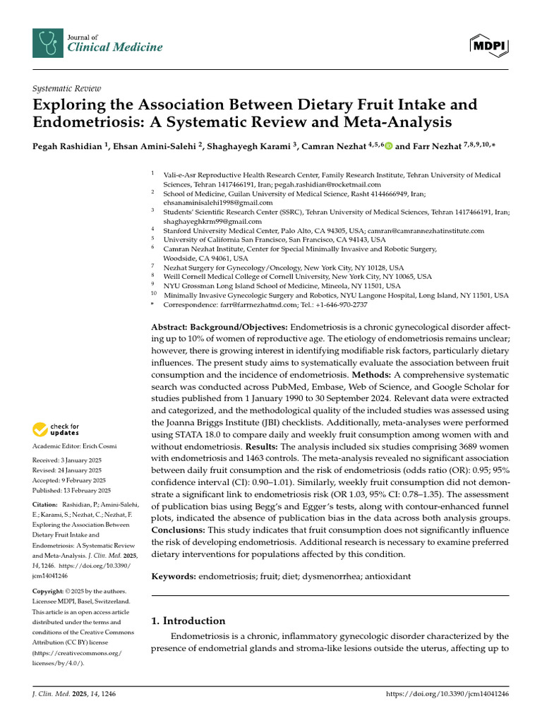 jcm-14-01246-v3 | PDF | Systematic Review | Meta Analysis