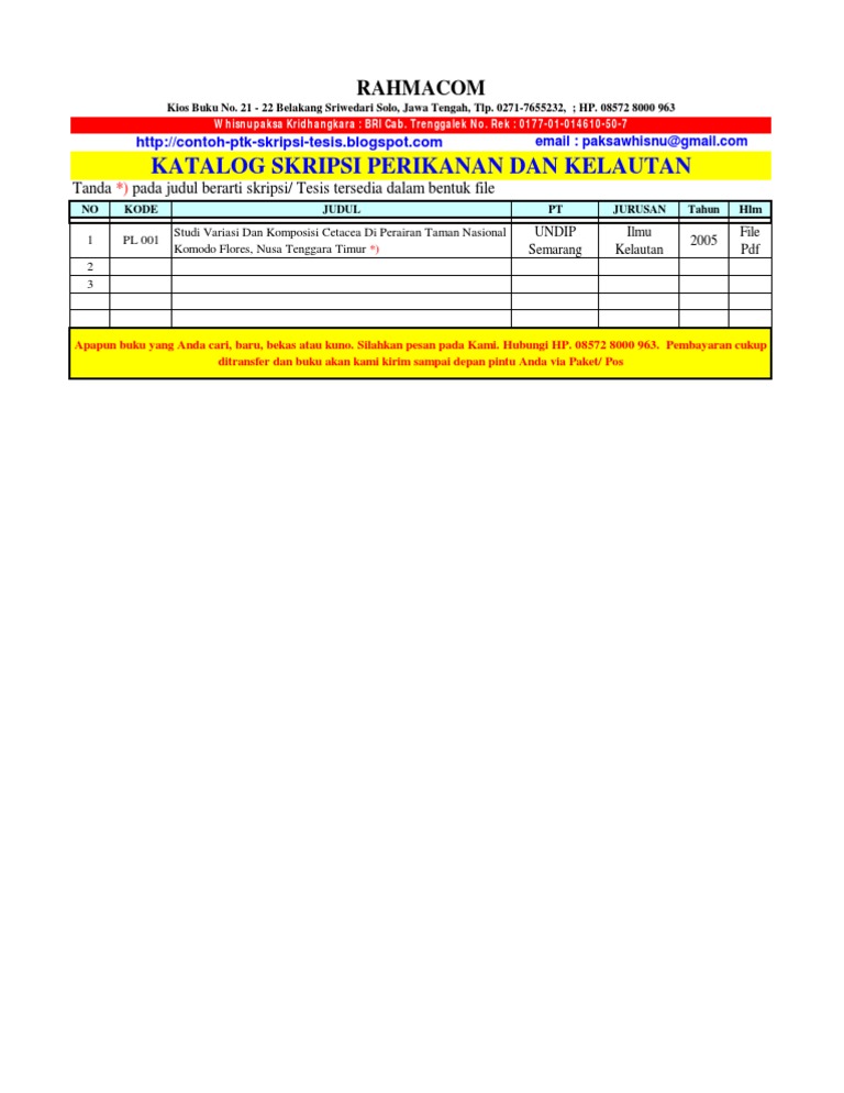Skripsi Perikanan Dan Kelautan