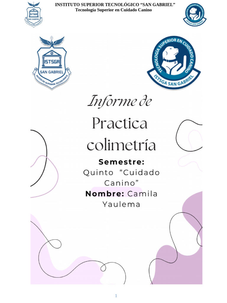 Informe de Practica de Colimetria | PDF