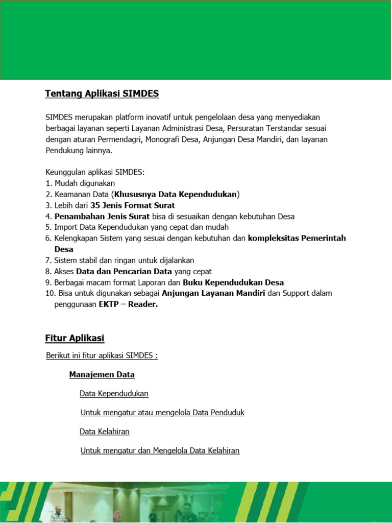 Aplikasi SIMDES untuk Pengelolaan Desa | PDF