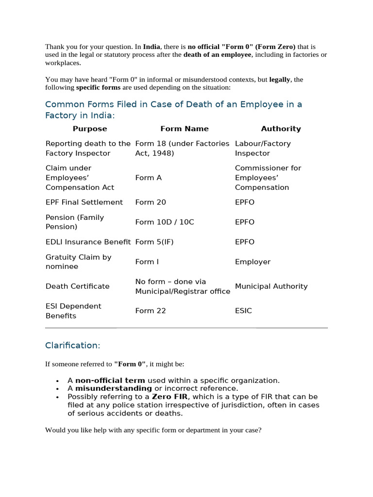 Emp Death Form | PDF
