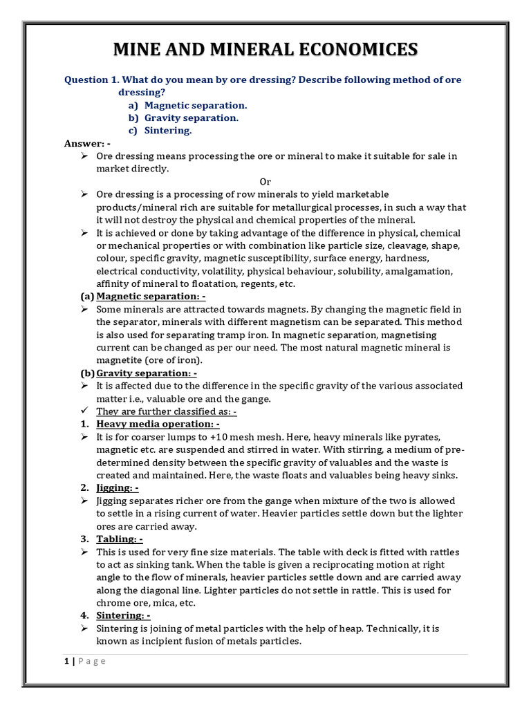 Mine and Mineral Economices | PDF | Sampling (Statistics) | Mining