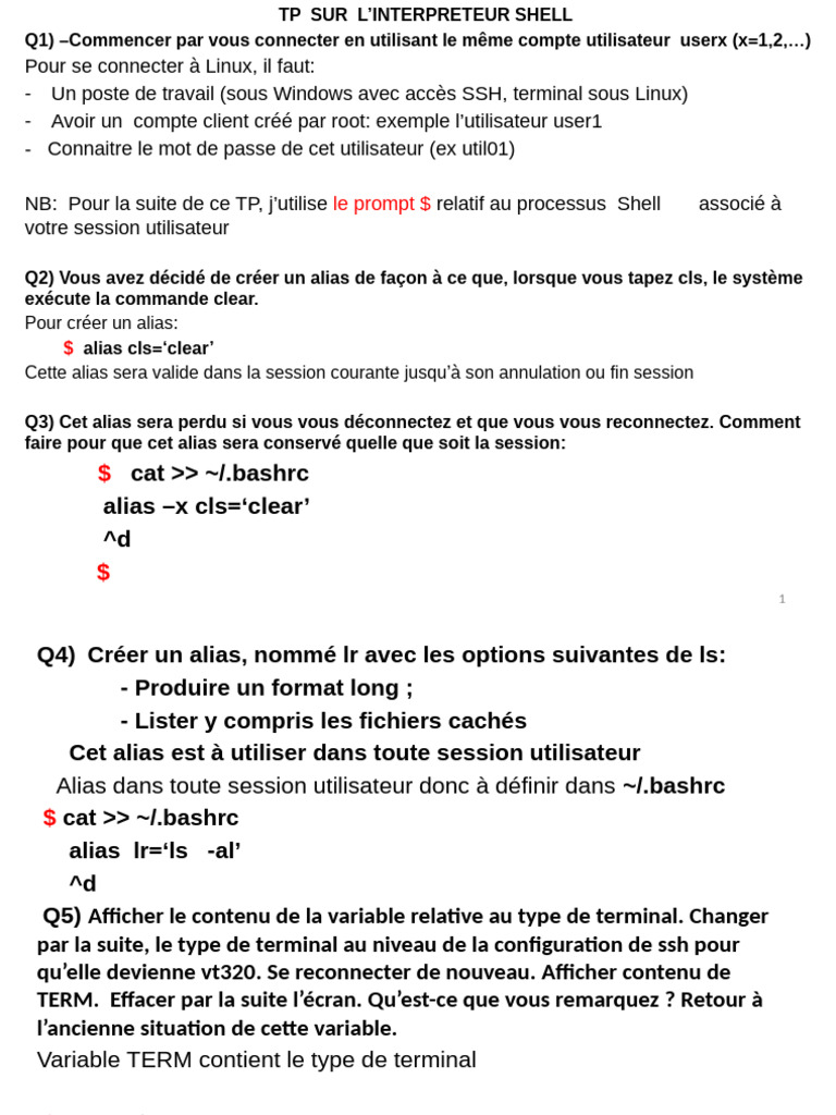 TP Shell | PDF | Logiciel système | Informatique