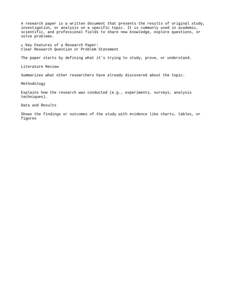 Understanding Research Paper Essentials | PDF