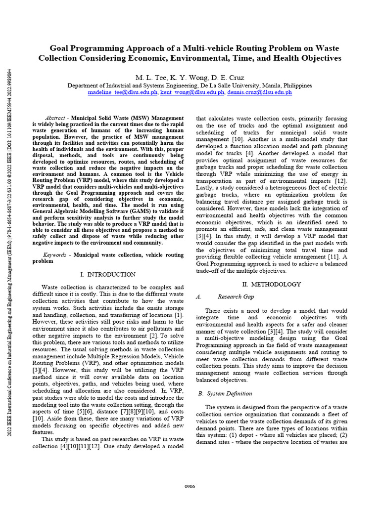 Multi-Objective Waste Routing Model | PDF | Municipal Solid Waste | Waste