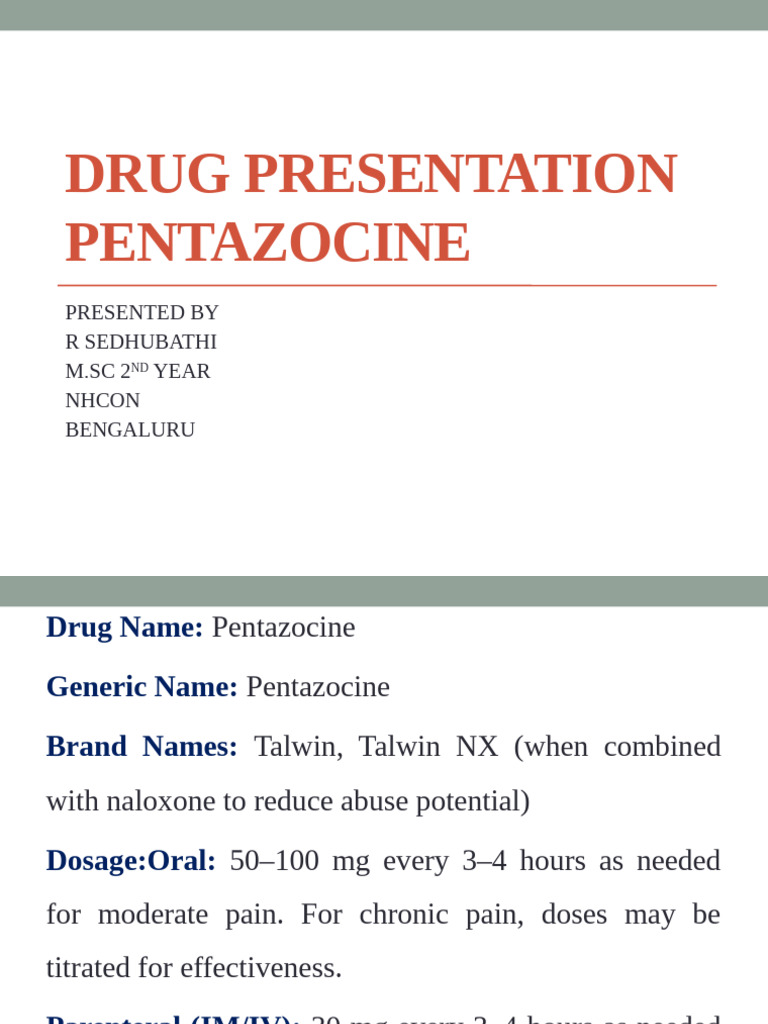 Pentazocine: Usage and Safety Guide | PDF | Opioid | Drugs