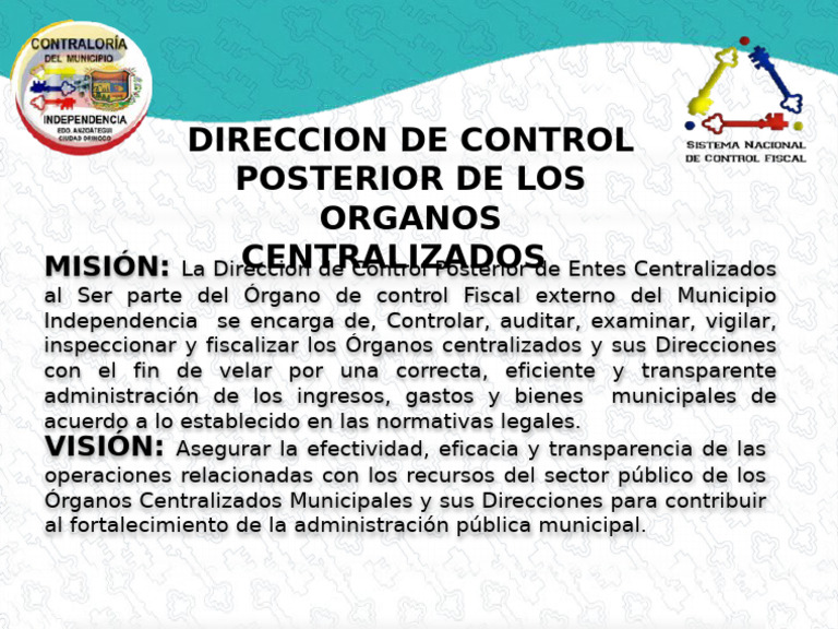 VISION Y MISION DE cONTROL POSTERIOR CENTRALIZADO 2024 | PDF