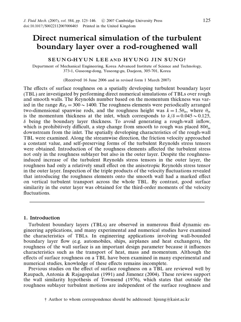 Turbulent Boundary Layer Over Rough Walls | PDF | Boundary Layer | Drag ...