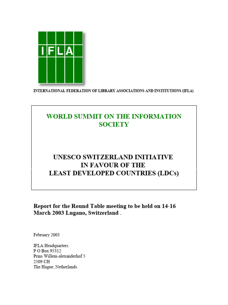 World Summit On The Information | PDF | School Library | Libraries
