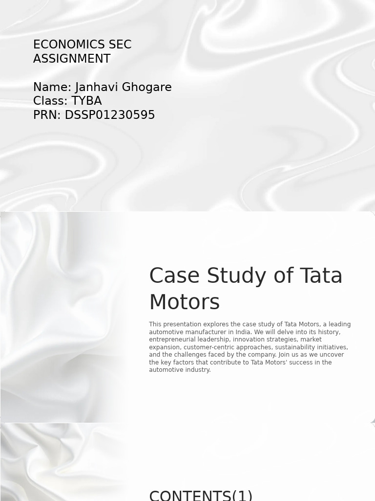 Tata Motors Case Study Overview | PDF | Sustainability | Market (Economics)