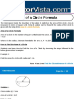 Area of A Circle Formula