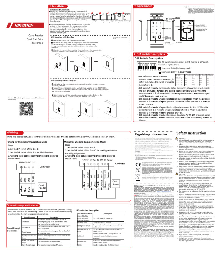 DS-K1109 Quick Start Guide | PDF | Electromagnetic Interference | Radio