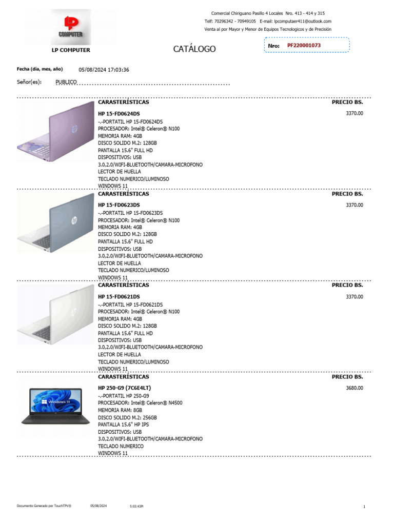 Catálogo de Portátiles HP 2024 | PDF | Ordenador portátil | USB