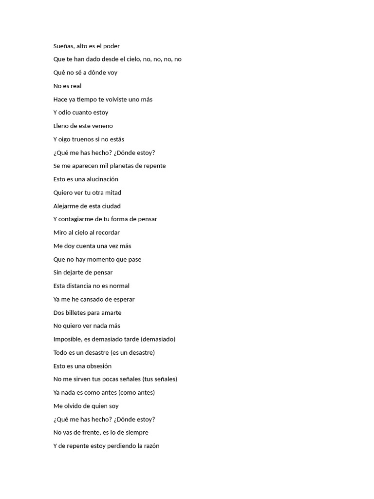 Letra Si No Estas | PDF