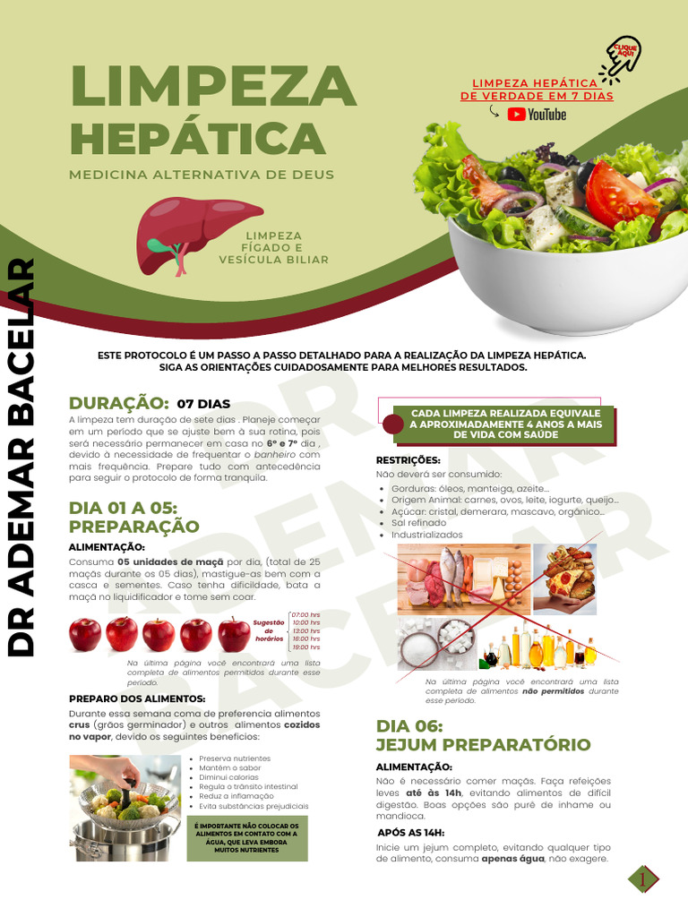 Limpeza Hepática em 7 Dias: Protocolo Completo | PDF | Alimentos | Maçã