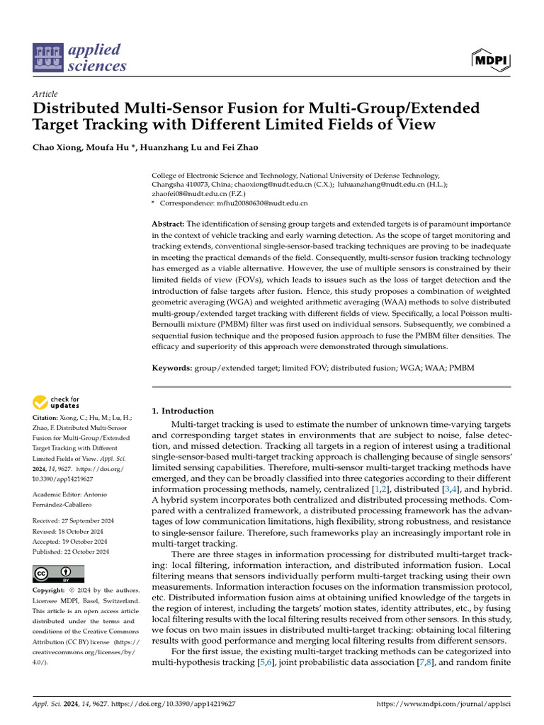 2024 - Distributed Multi Sensor Fusion For Multi GroupExtended Target ...