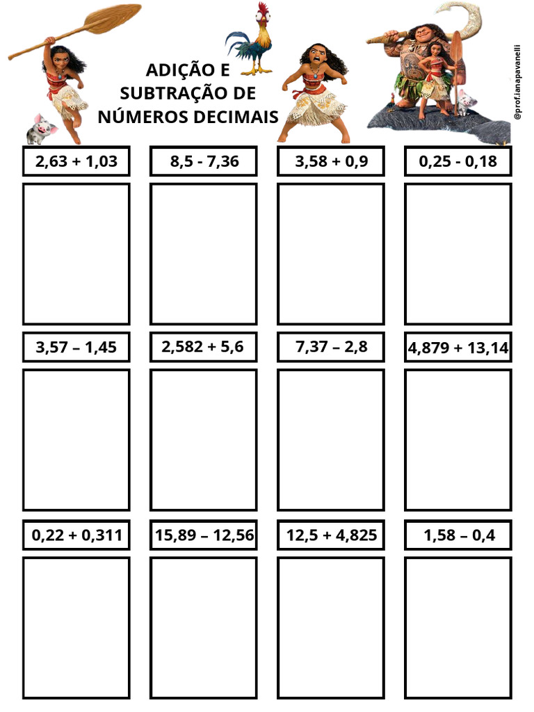 Adição e Subtração de Números Decimais | PDF