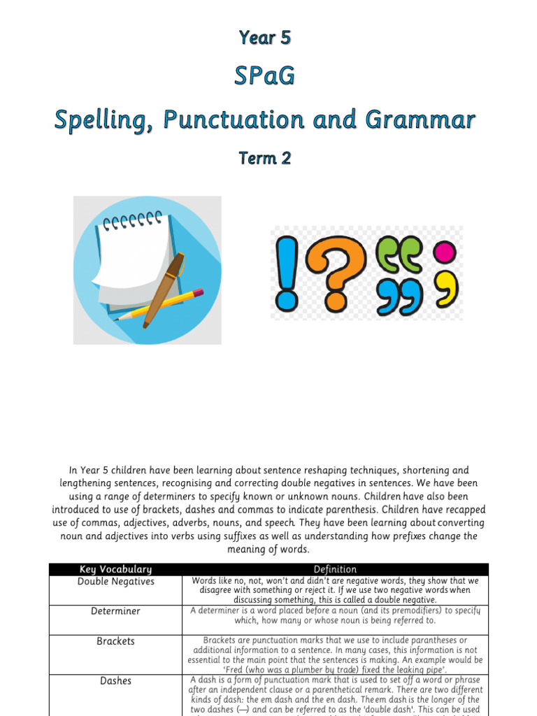 SPAG T3 Unit Organiser | PDF