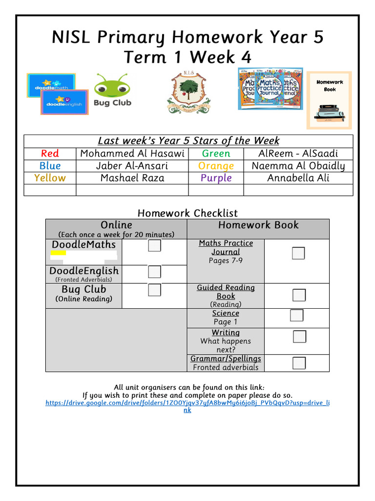 Homework Practice Journal Activities | PDF