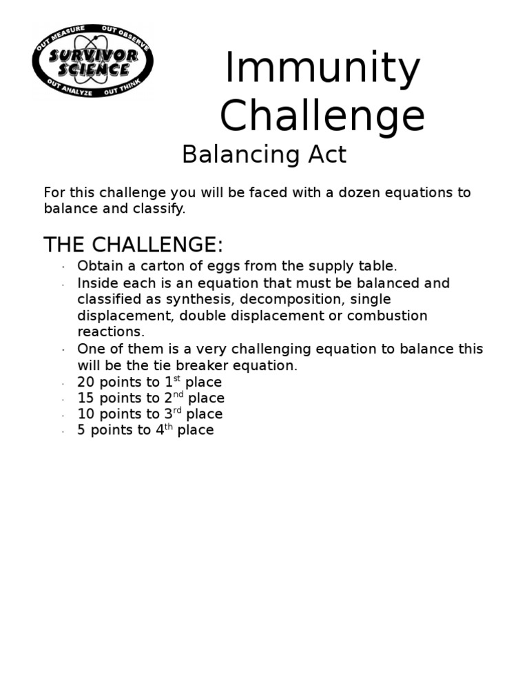 Immunity Challenge Balancing Act PDF
