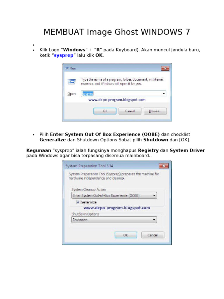Cara Membuat Image Ghost Windows 7 | PDF