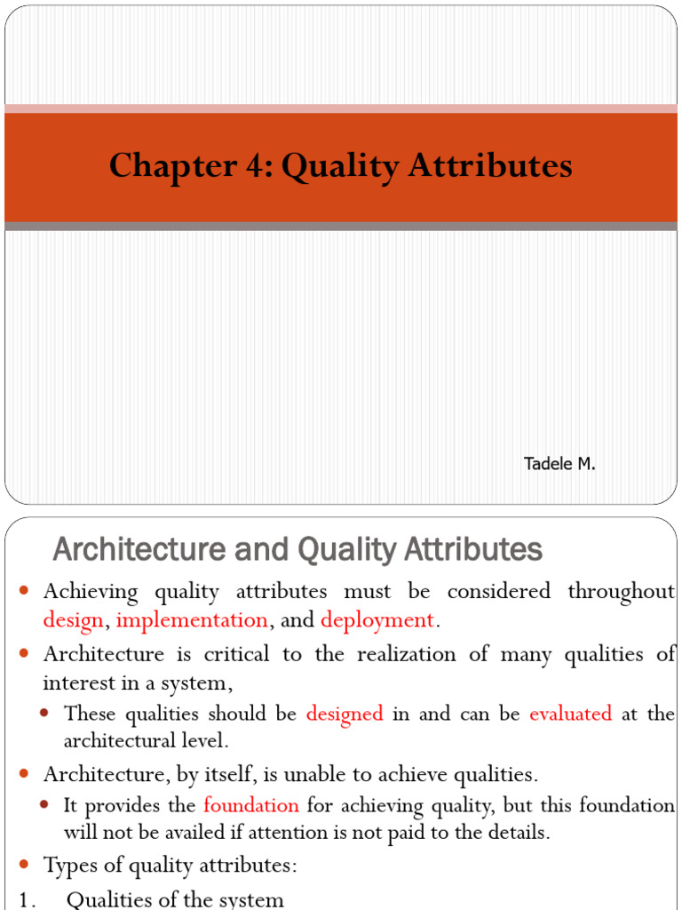 Chapter 4-Quality Attributes | PDF | Model–View–Controller | Usability