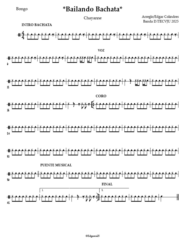 Bailando Bachata - INTECVJU25 - Bongo | PDF