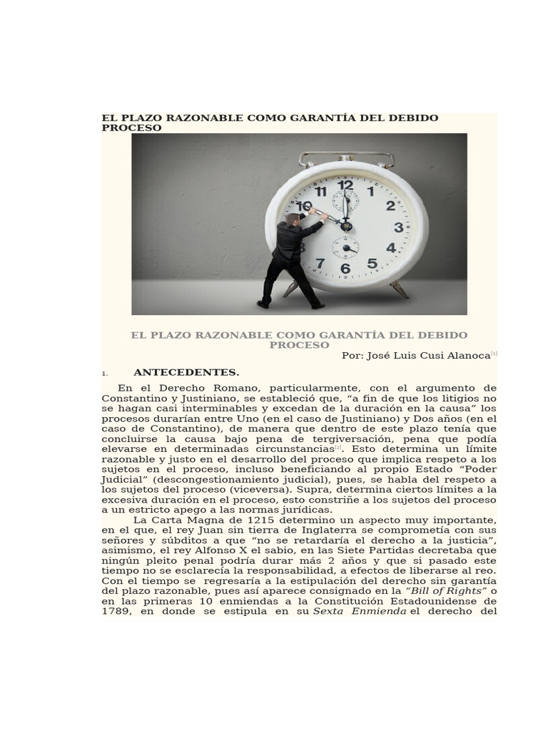 Plazo Razonable y Debido Proceso | PDF | Debido al proceso | Ley procesal